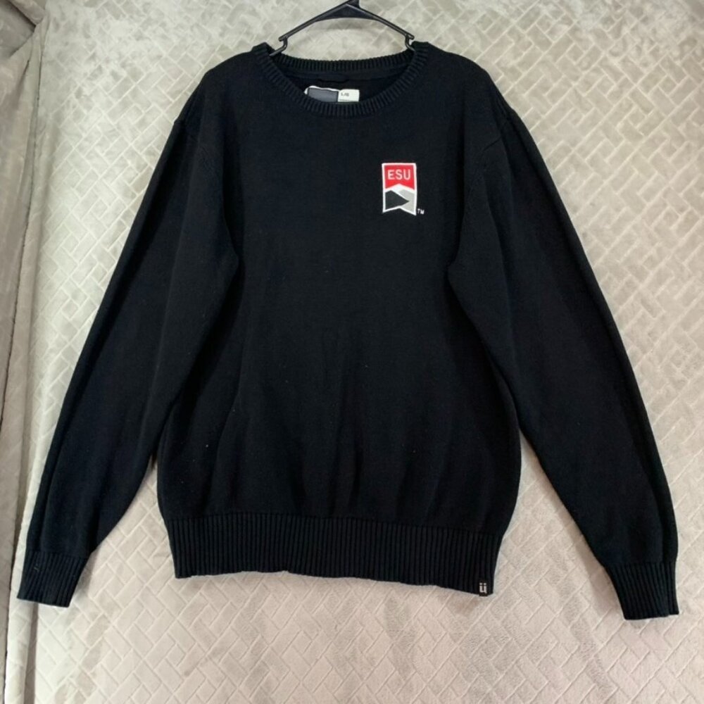 Bruzer Mens Large Sweater Black Pullover Crew Neck Logo Normcore Gorpcore